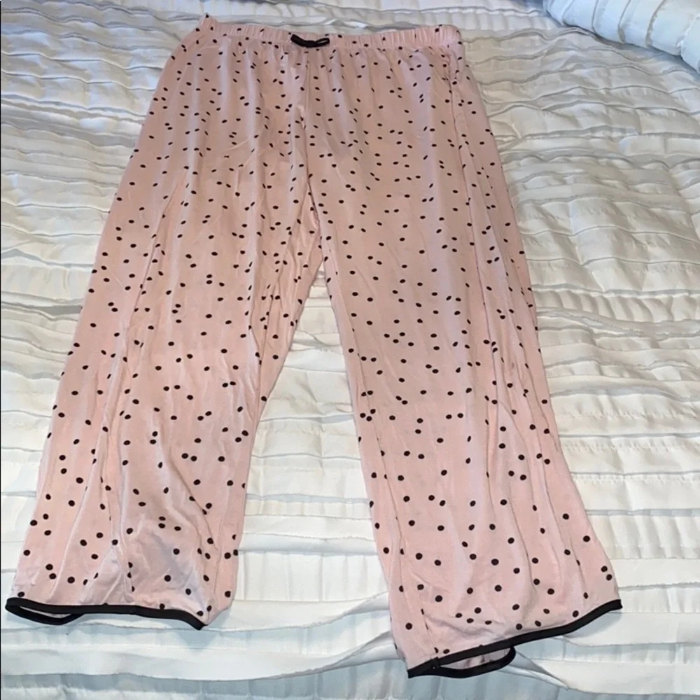 kate spade Pink and Black Polka Dot Pajama Set